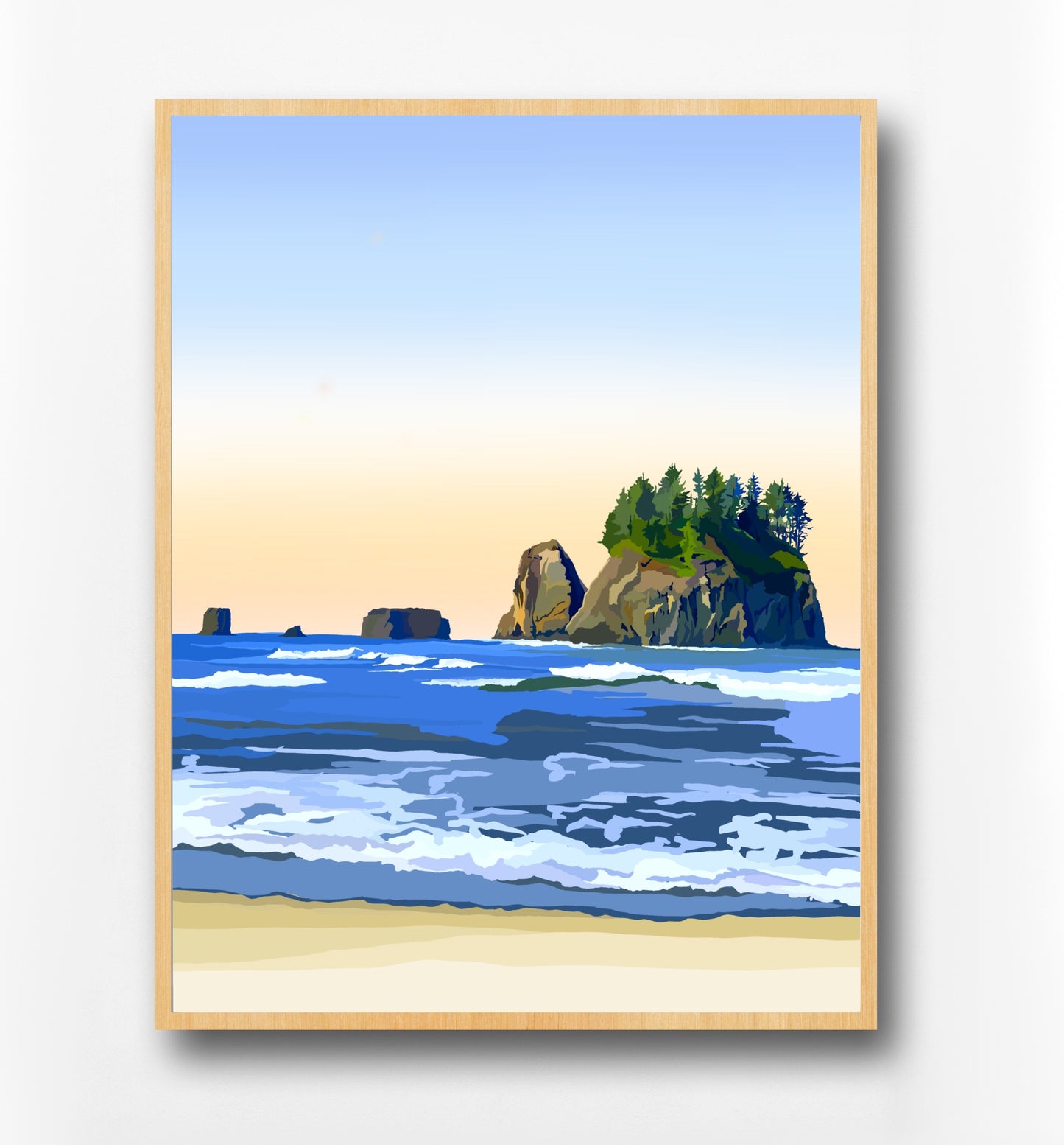 La Push Washington Beach | Travel Poster Art Print - Wild Life Design Co.