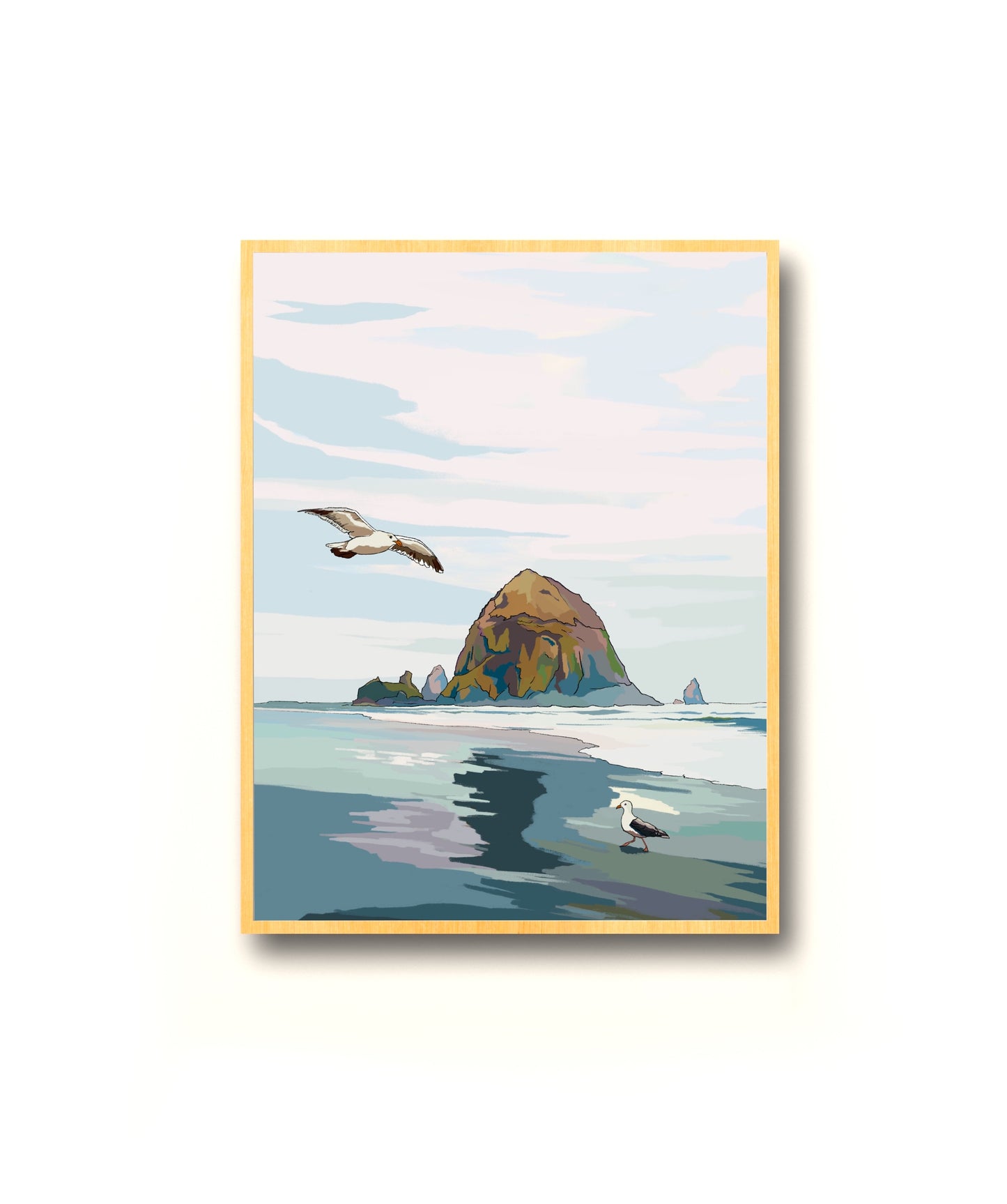 Cannon Beach, Oregon | Travel Poster Art Print - Wild Life Design Co.