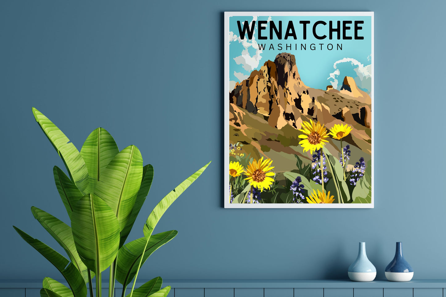 Wenatchee, Washington Saddlerock | Travel Poster Art Print - Wild Life Design Co.