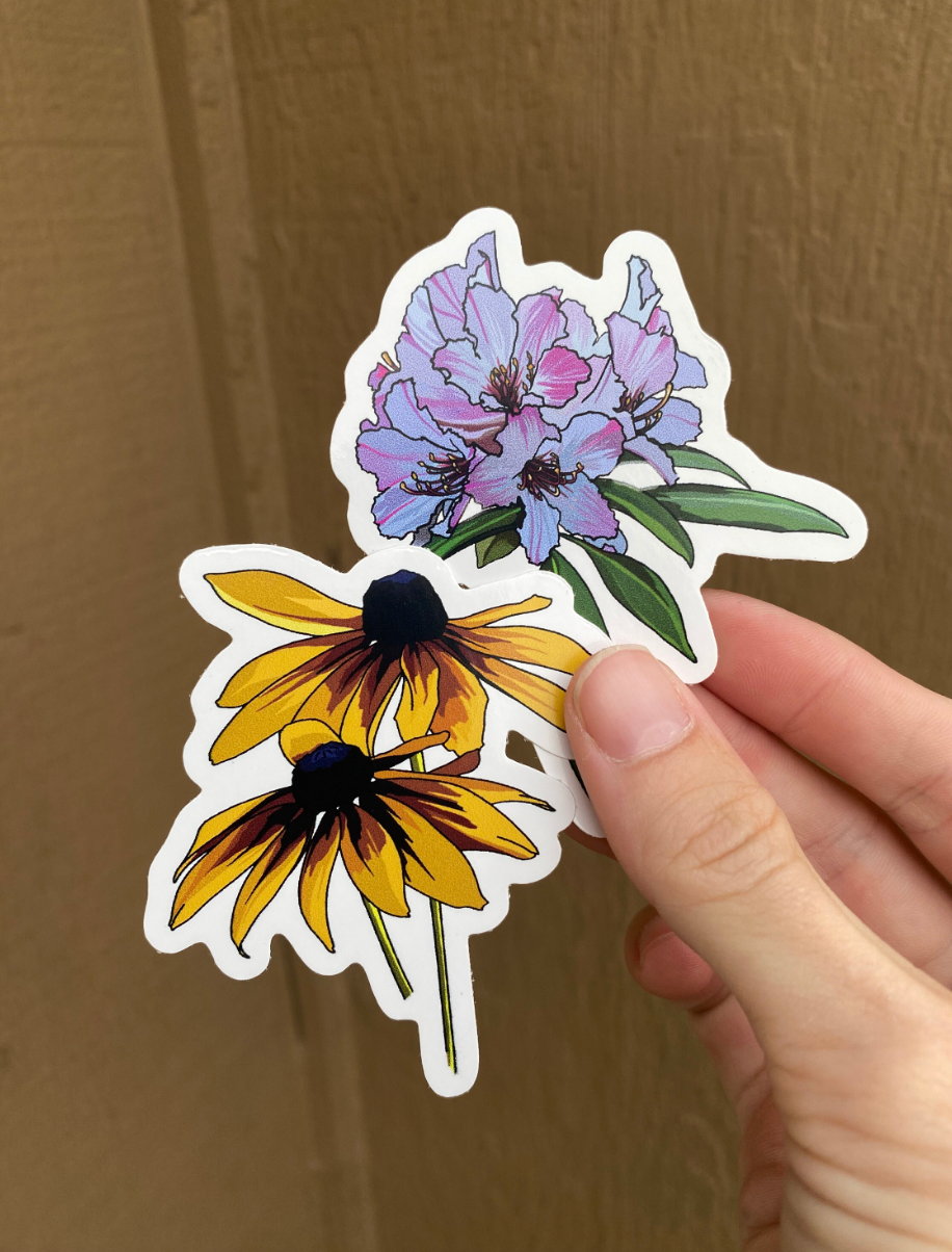 Black Eyed Susan 2x3 Sticker – Wildflowers, Nature Lover, Premium Quality, Waterproof Decal, Garden Lover