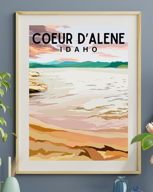 Coeur d'Alene, Idaho Poster Art | Coeur d'Alene Lake