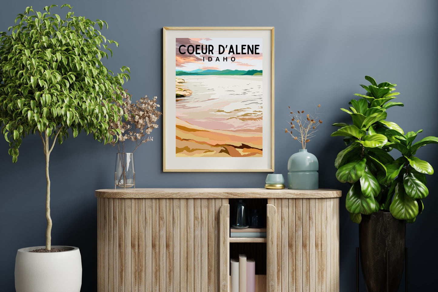 Coeur d'Alene, Idaho | Travel Poster Art Print - Wild Life Design Co.