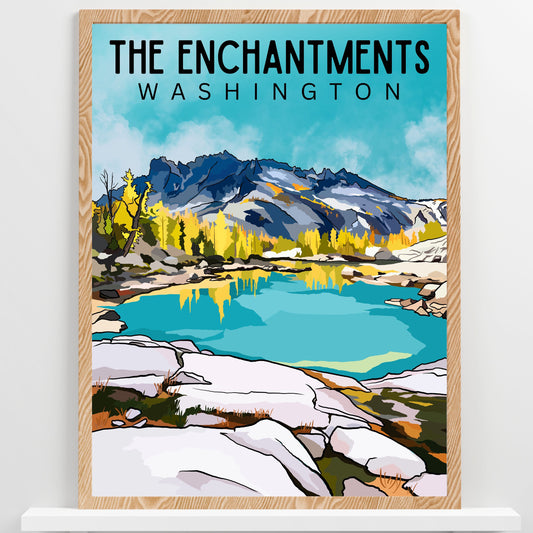The Enchantments, Washington | Travel Poster Art Print - Wild Life Design Co.