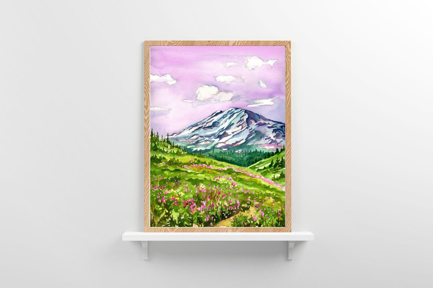 Mt. Adams Wildflower Fields | Archival Watercolor Art Print - Emma H. Baldwin