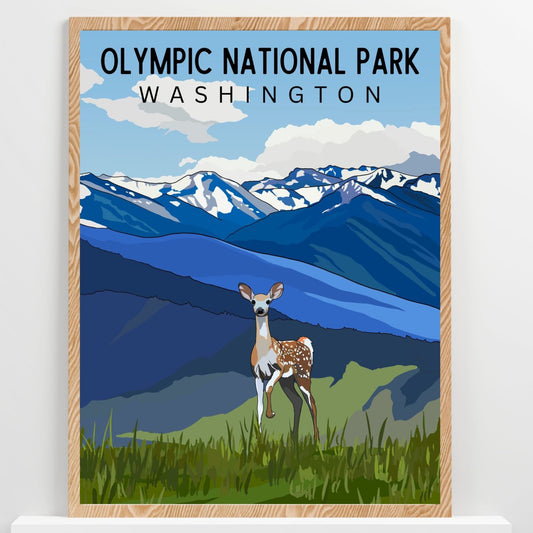 Olympic National Park, Washington | Travel Poster Art Print - Wild Life Design Co.