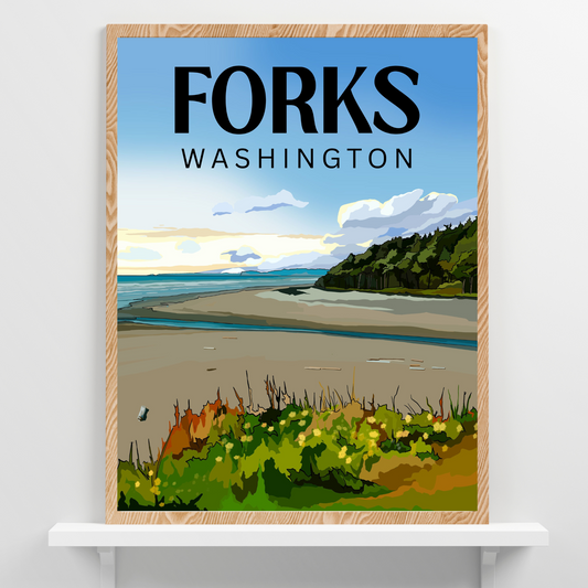 Forks, Washington | Travel Poster Art Print - Wild Life Design Co.