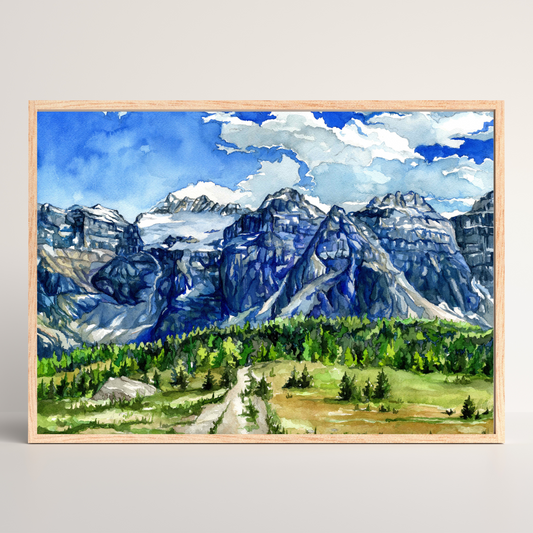Sentinel Pass View, Banff National Park | Archival Watercolor Art Print - Emma H. Baldwin