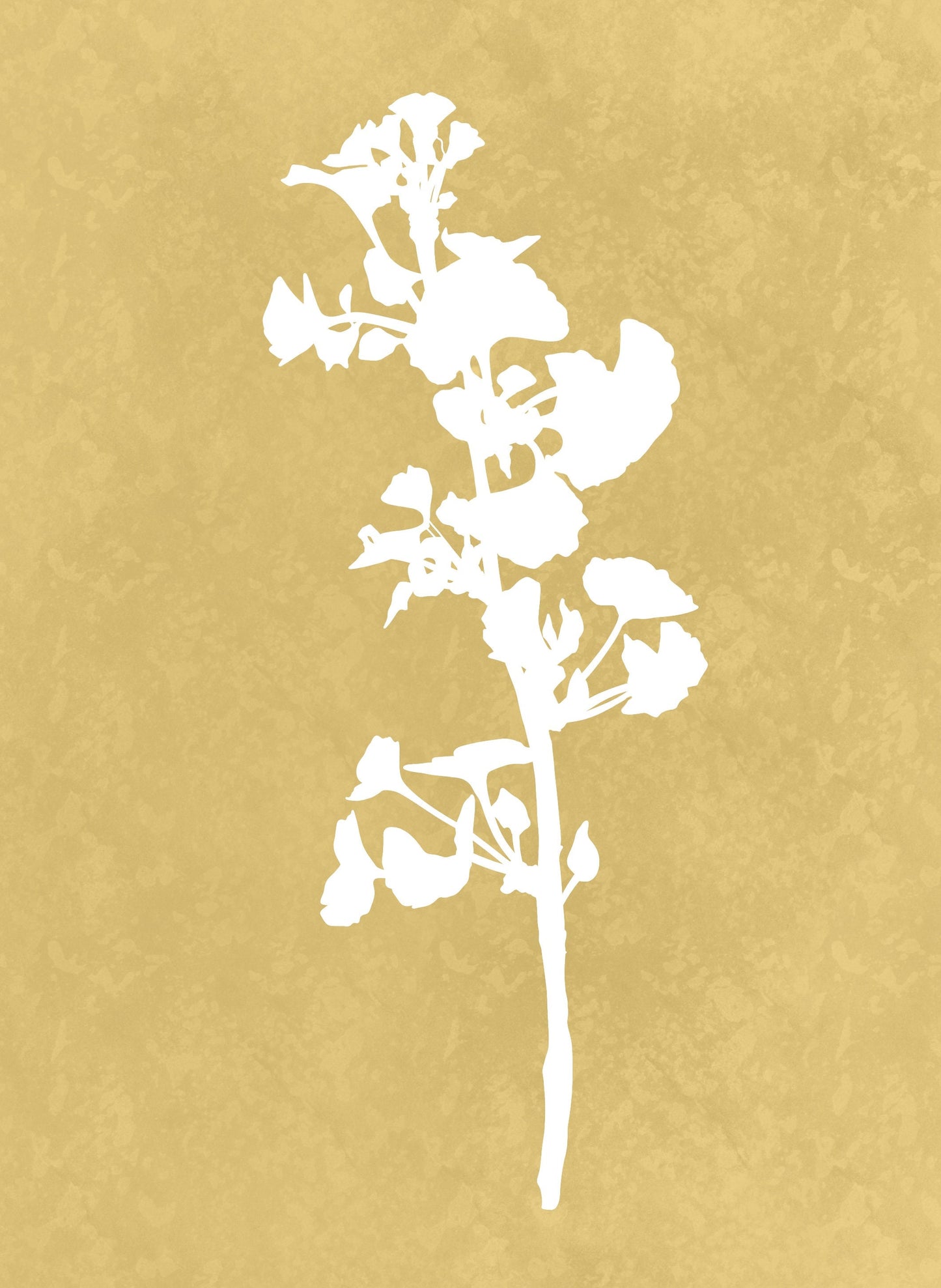 Yellow Leaf Graphic Print | Minimalist Floral Print