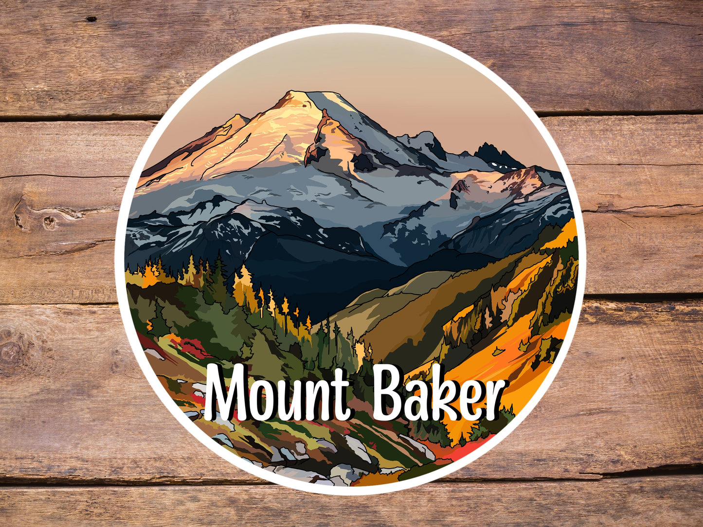 Mount Baker, Washington Sticker - North Cascades mountains sticker, Vinyl Decal, Waterproof Outdoor Use, UV resistant Decal