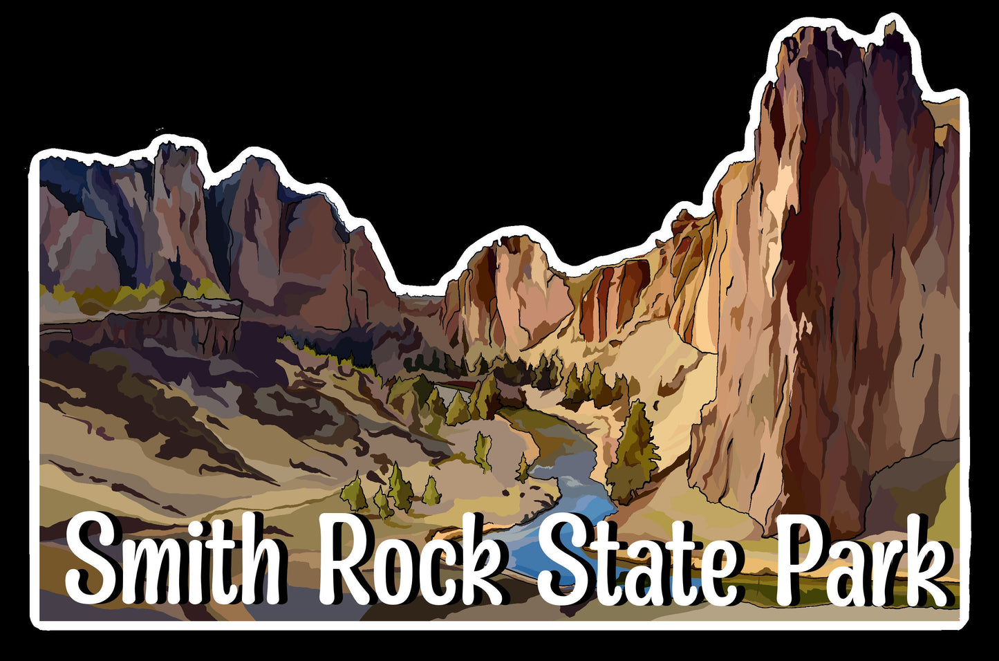 Smith Rock State Park Sticker - Oregon state park sticker, Rock Climbing Vinyl Decal, Waterproof Outdoor Use, Central Oregon