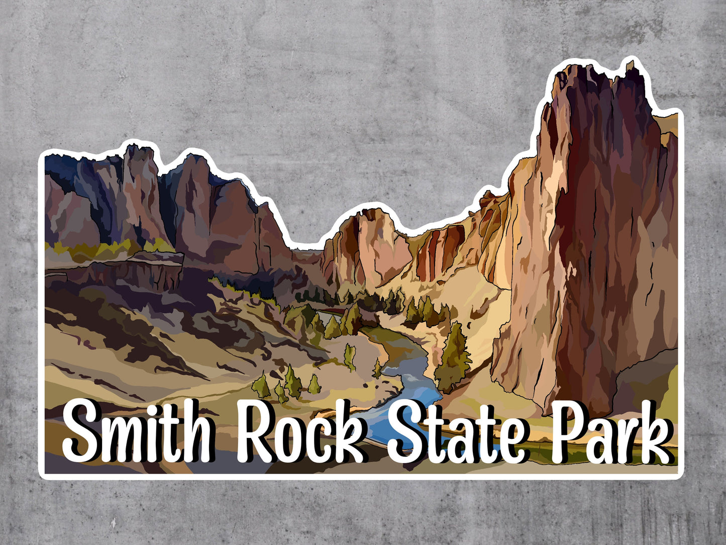 Smith Rock State Park Sticker - Oregon state park sticker, Rock Climbing Vinyl Decal, Waterproof Outdoor Use, Central Oregon