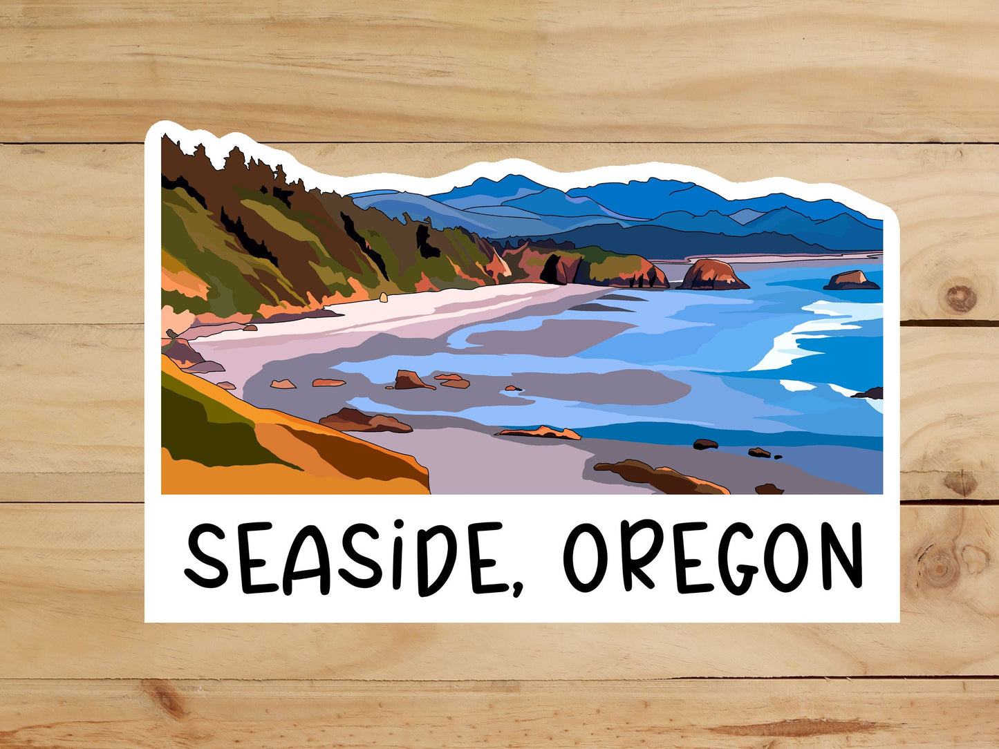 Seaside, Oregon Sticker - Oregon Coast City Vinyl Decal, Waterproof Outdoor Use, UV resistant Decal, Pacific Northwest