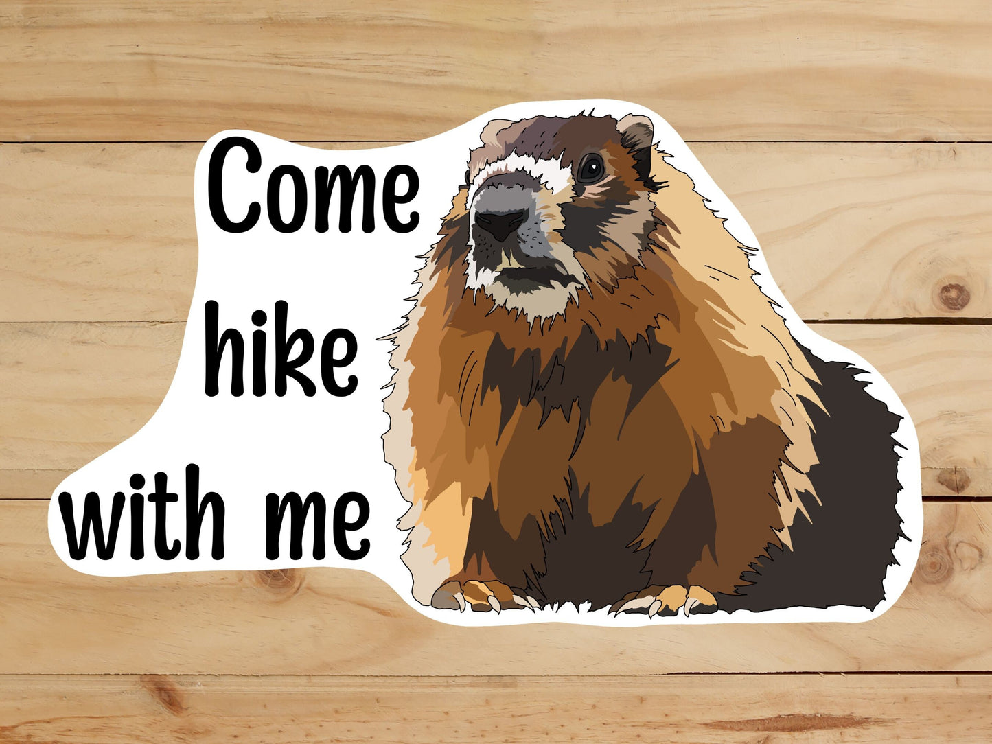 Marmot Hiking Sticker - Nature lover- animal lover - Vinyl Decal, Waterproof Outdoor Use, UV resistant Decal