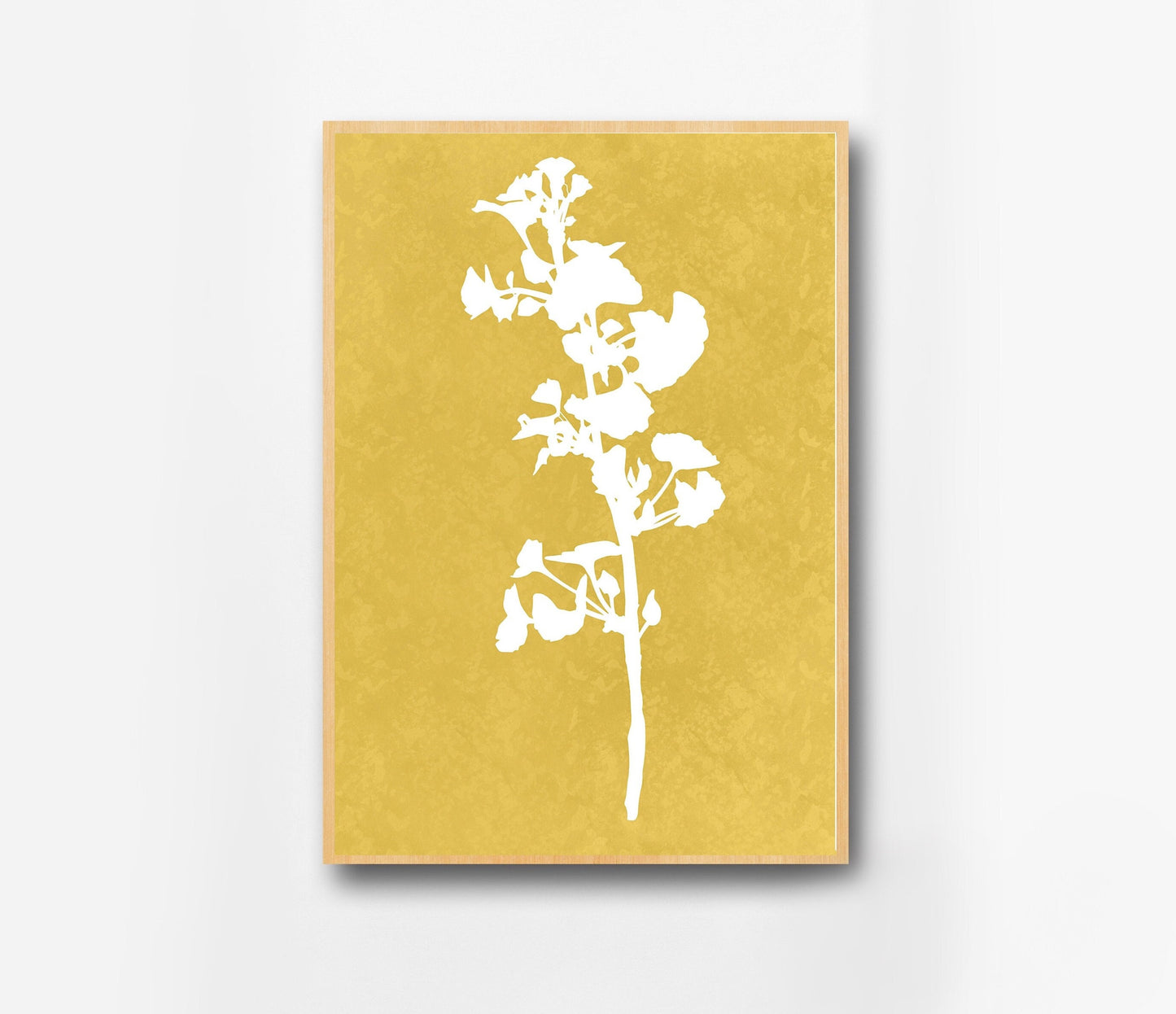 Yellow Leaf Graphic Print | Minimalist Floral Print