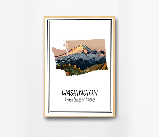 Washington Poster | State Travel Print