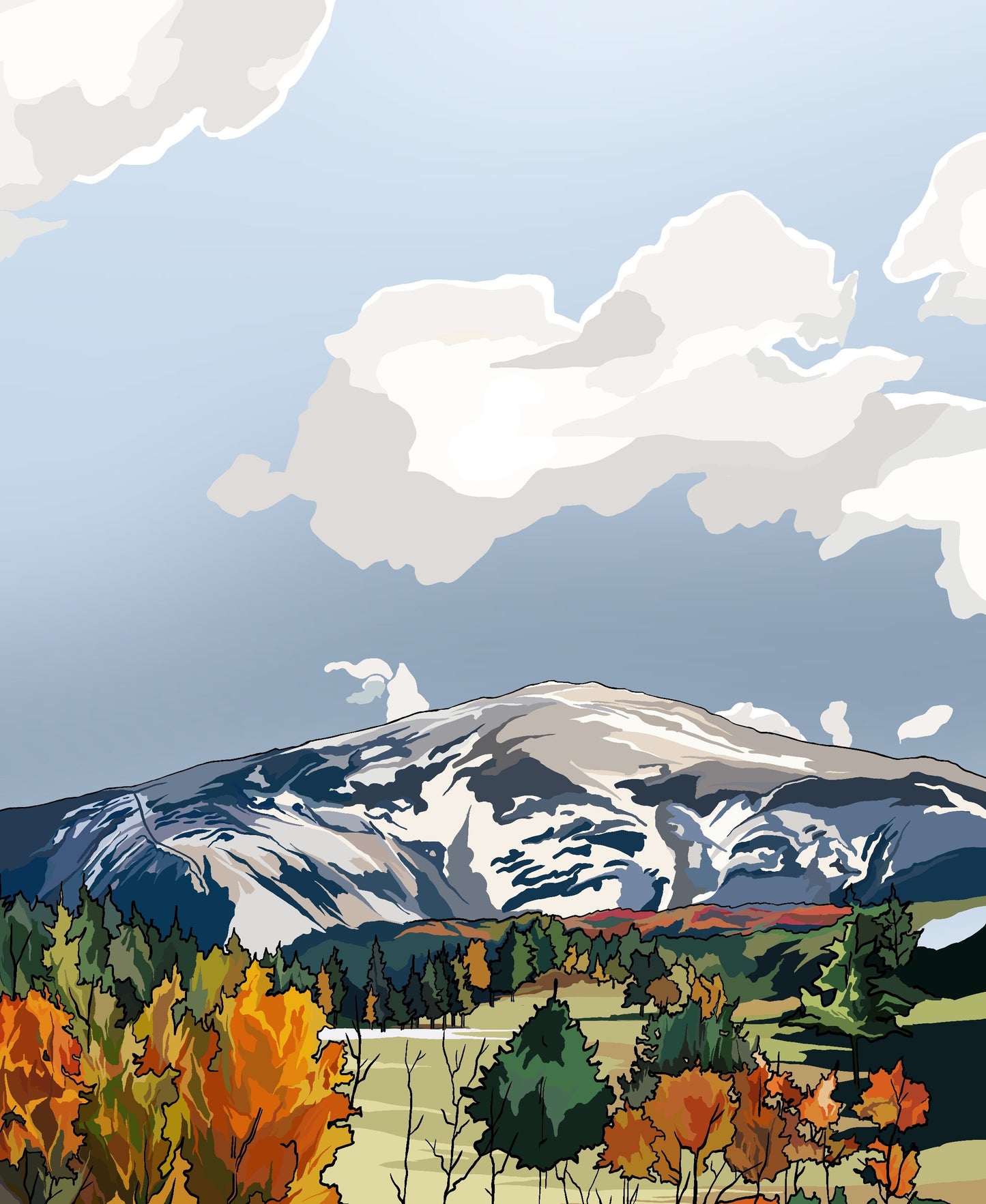 Mt. Washington, New Hampshire | Travel Poster Art Print - Wild Life Design Co.