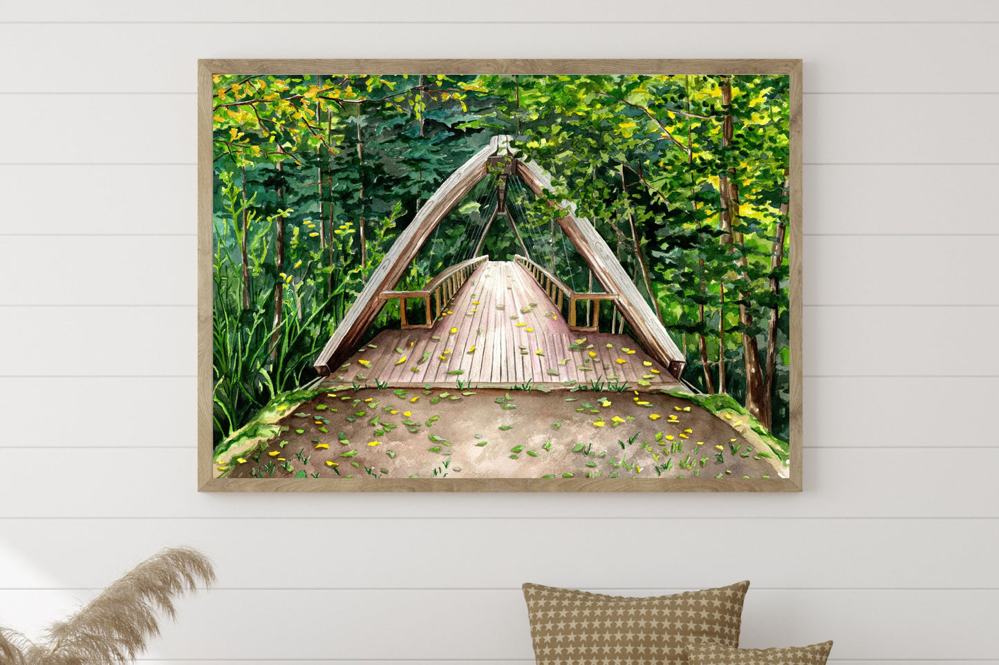 Middle Fork Snoqualmie Gateway Suspension Bridge | Watercolor Print