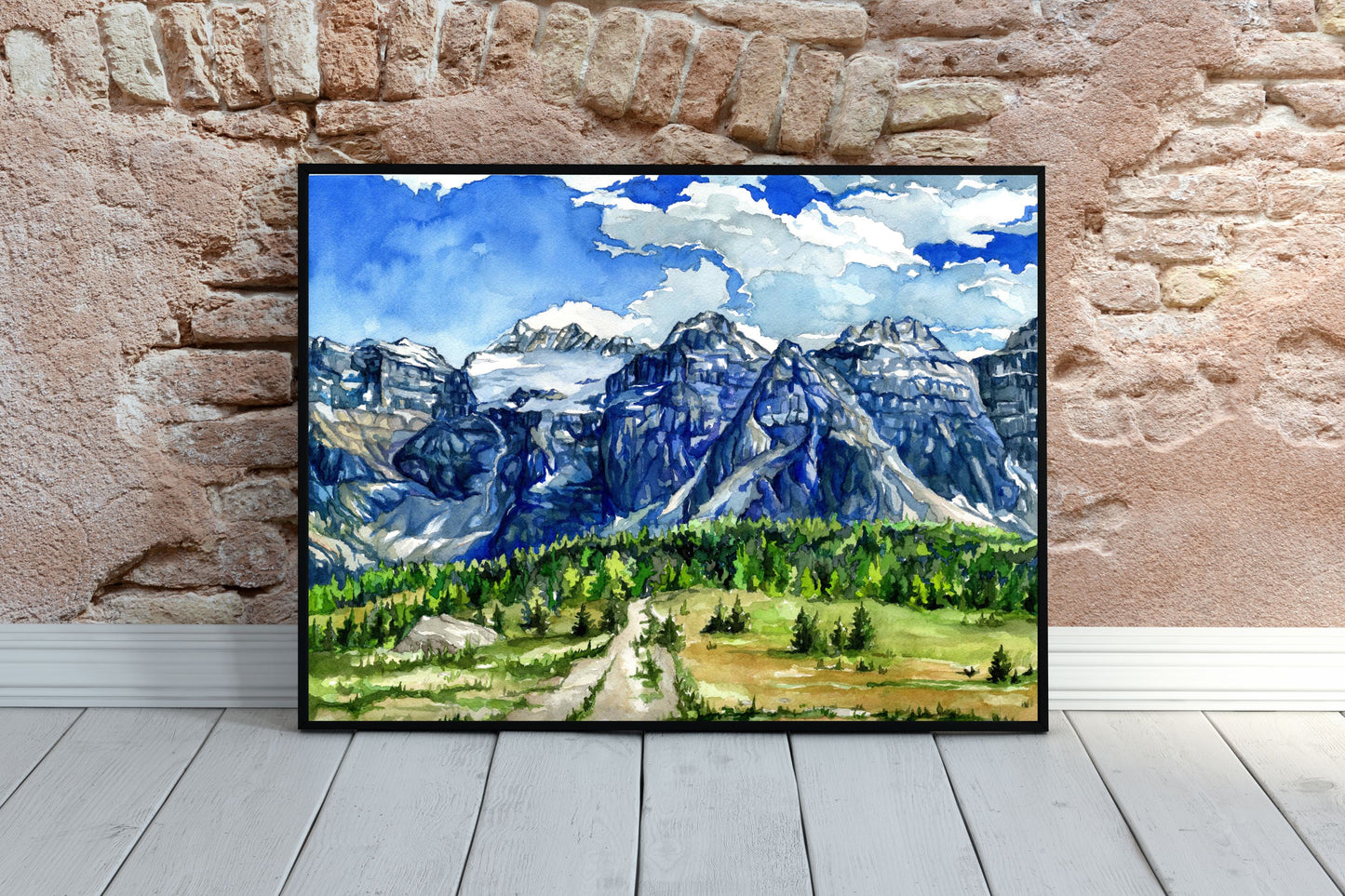 Sentinel Pass View, Banff National Park, Canada | Watercolor Print