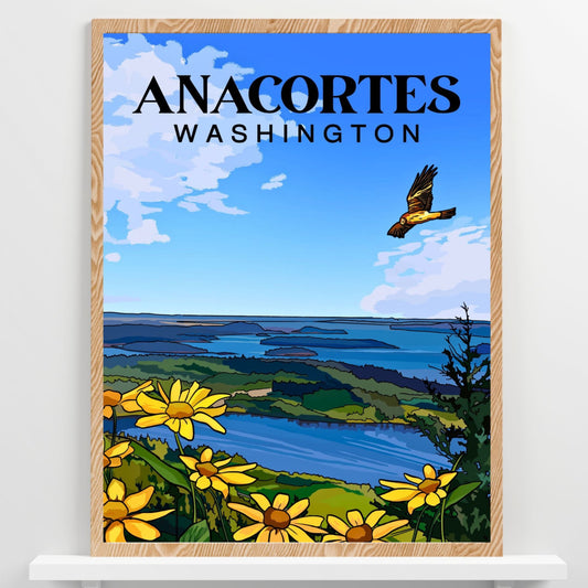Anacortes, Washington Travel Poster Art Print