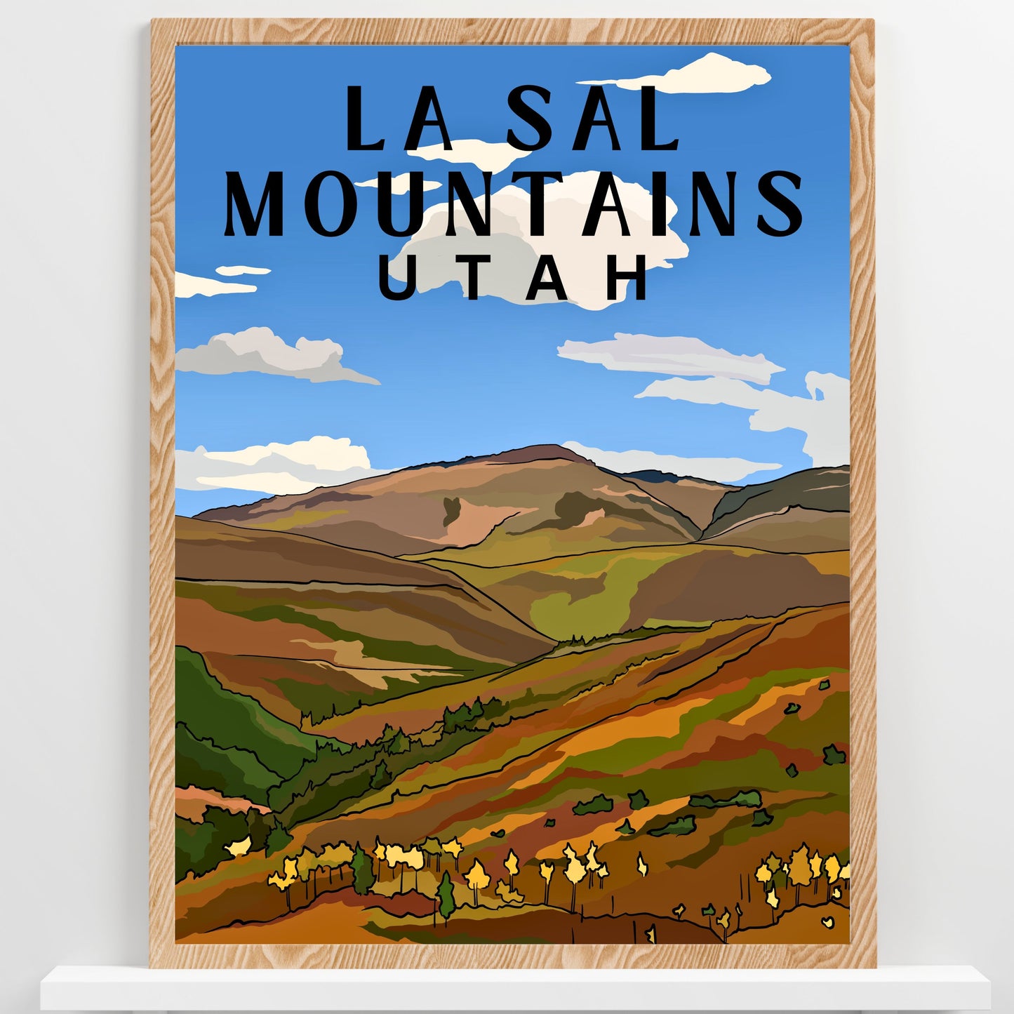 La Sal Mountains, Utah Travel Poster Art Print