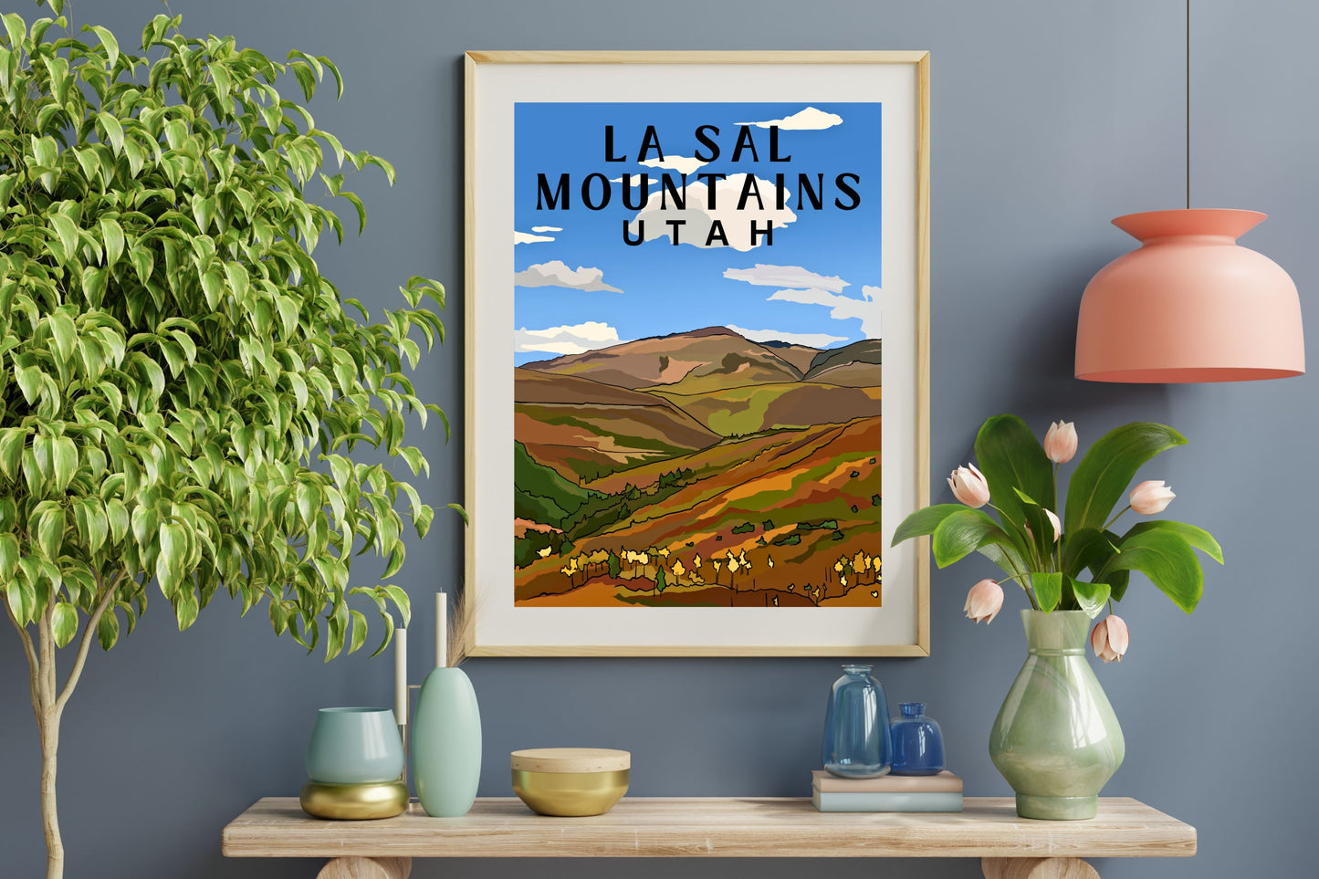 La Sal Mountains, Utah Travel Poster Art Print