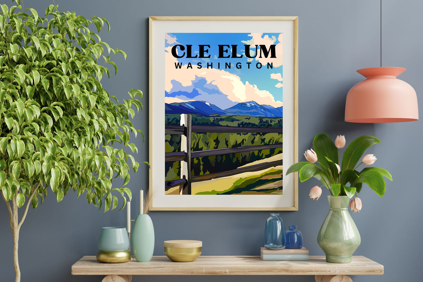 Cle Elum, Washington Travel Poster Art Print