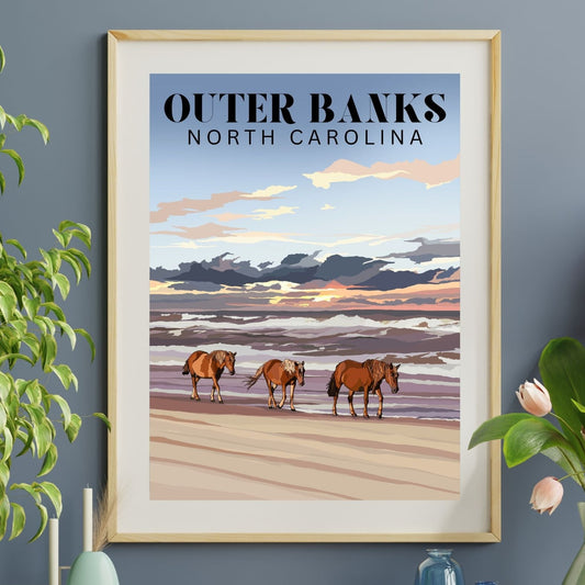 Outer Banks, North Carolina Beach Poster | Ocean Art