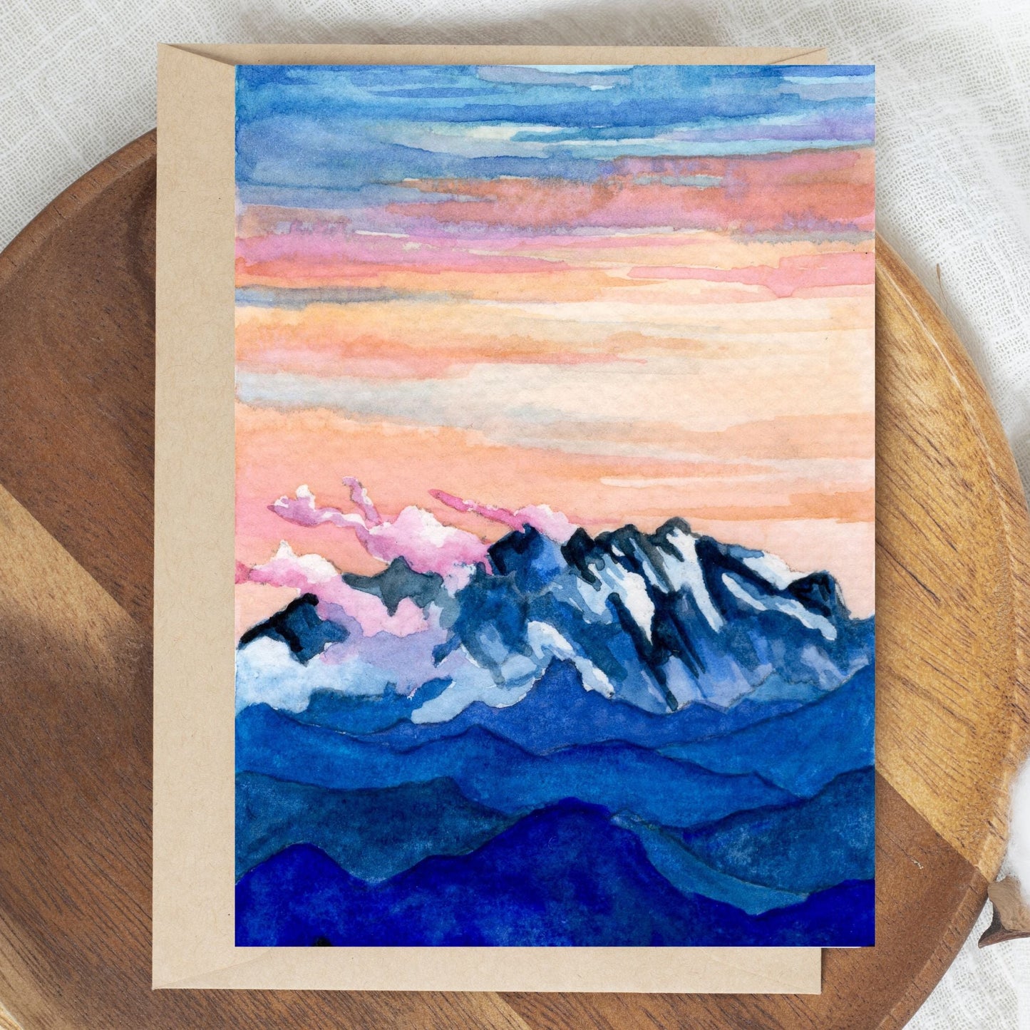 Mountain Sunset Landscape Greeting Card | 4x5.5"