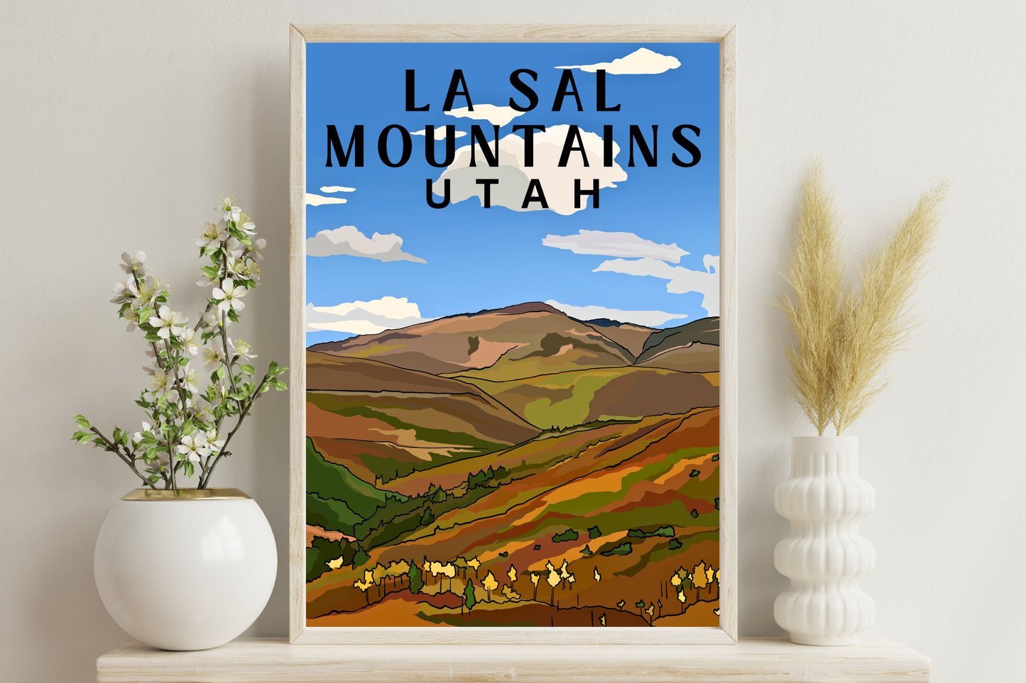 La Sal Mountains, Utah Travel Poster Art Print