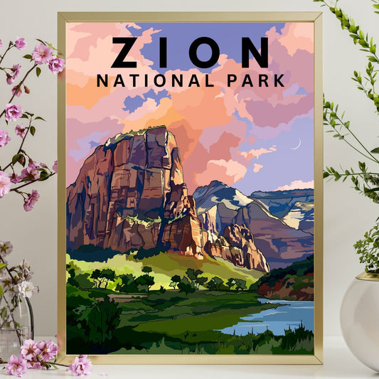 Zion National Park Poster Art | Utah | Southwest Wall Art