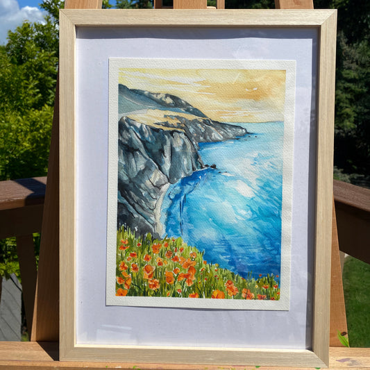 Cliffside Wildflowers | Original Watercolor Painting