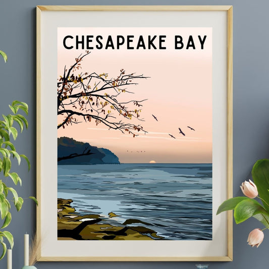 Chesapeake Bay Travel Poster | East Coast Landscape