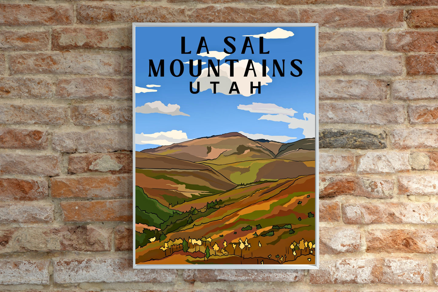 La Sal Mountains, Utah Travel Poster Art Print