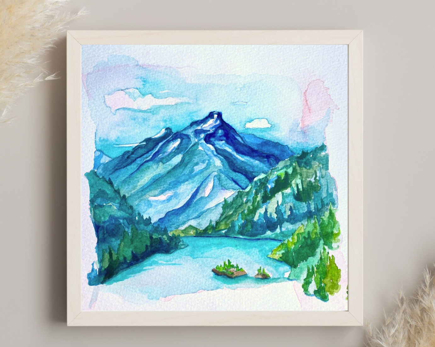 Diablo Lake watercolor print by Emma H Baldwin