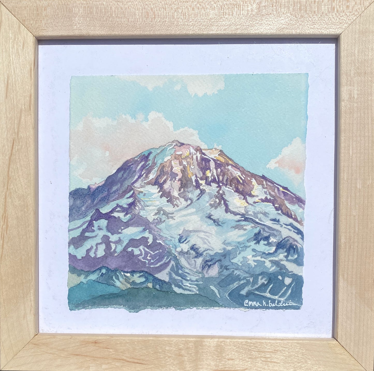 Mt. Rainier Alpenglow | Original Watercolor Painting - Emma H. Baldwin