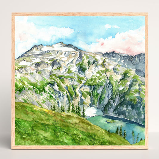 Looking Up at Sahale | Archival Watercolor Art Print - Emma H. Baldwin