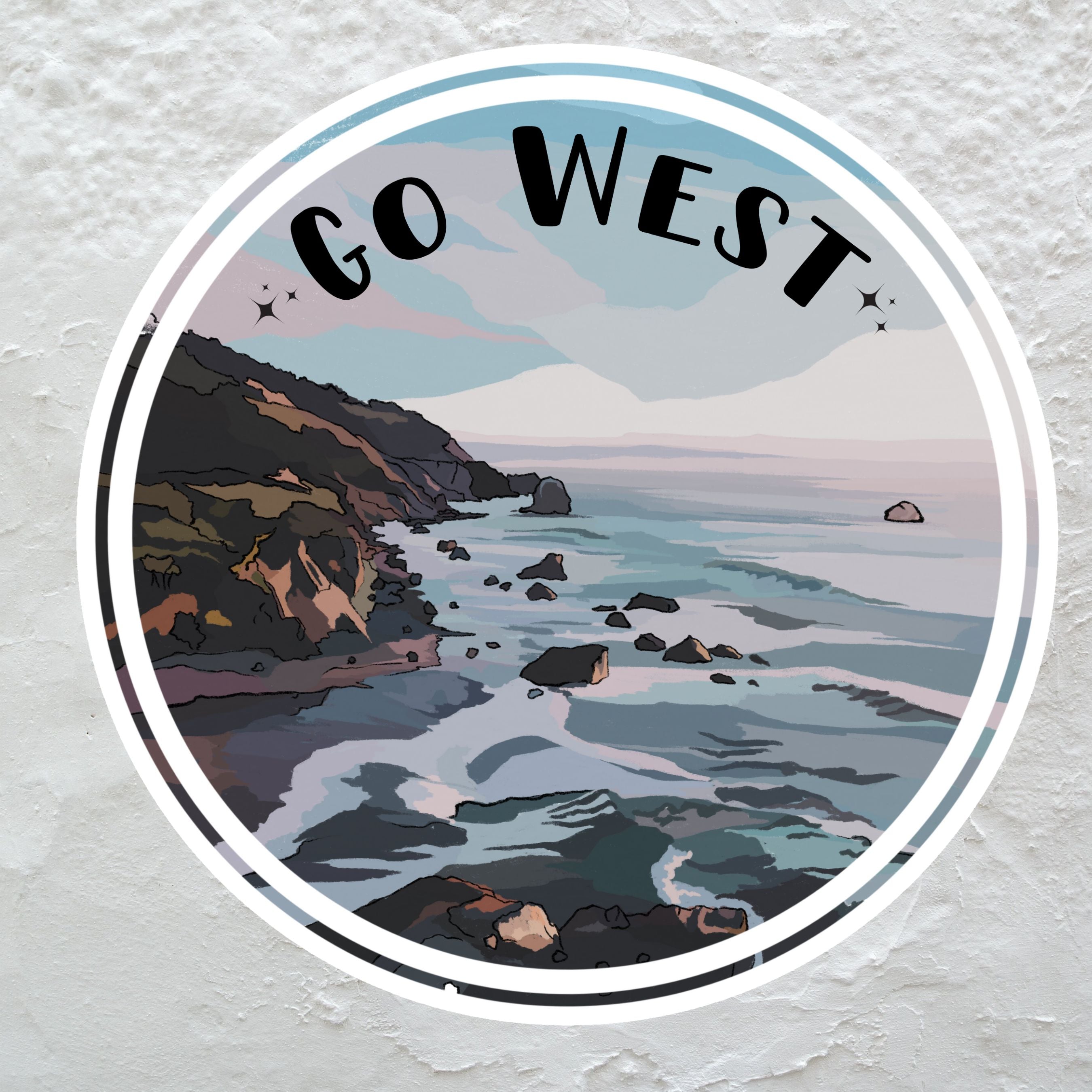 Go West | West Coast Sticker - Pacific Northwest Art – Wild Life Design Co.