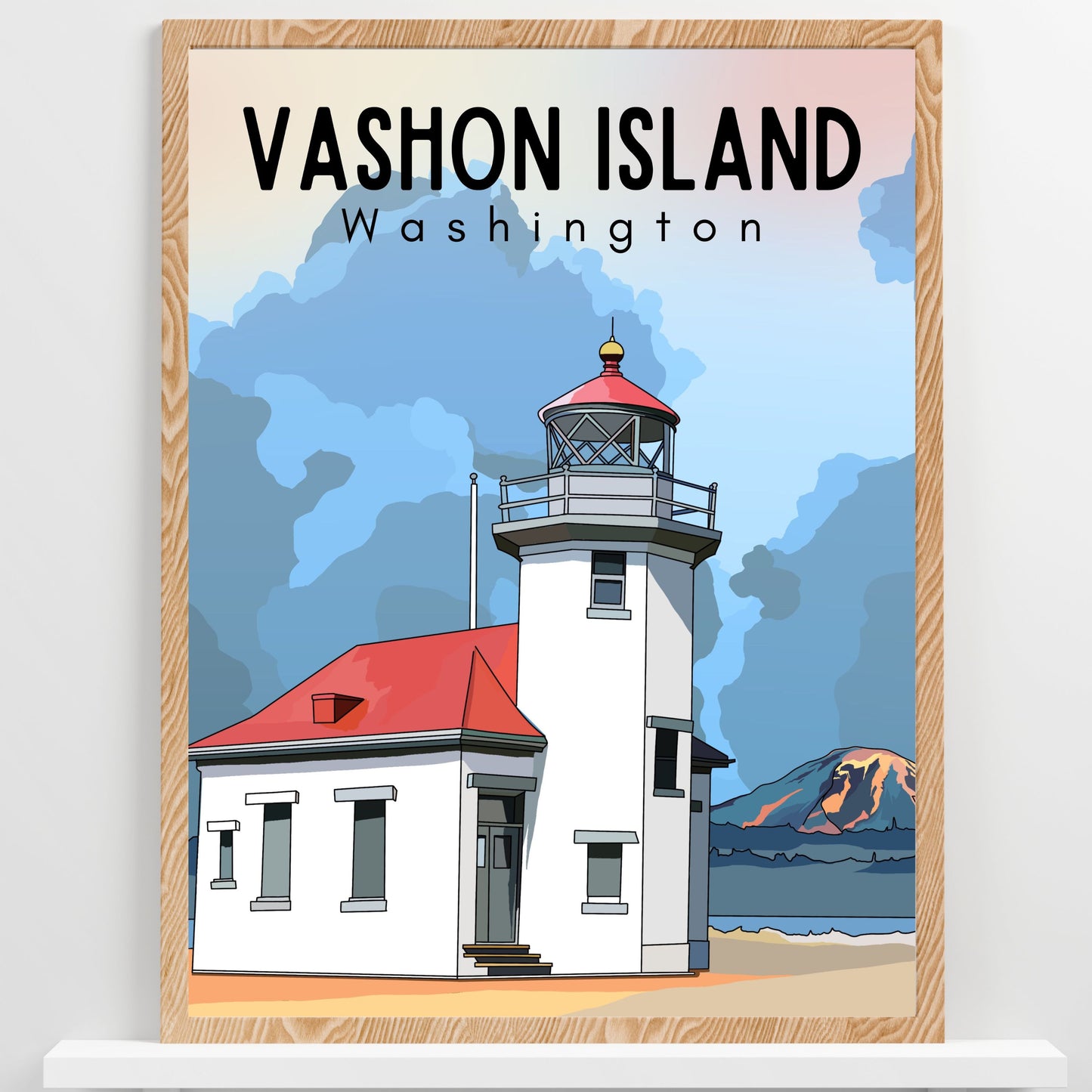 Vashon Island Poster - Puget Sound - Washington Travel Poster