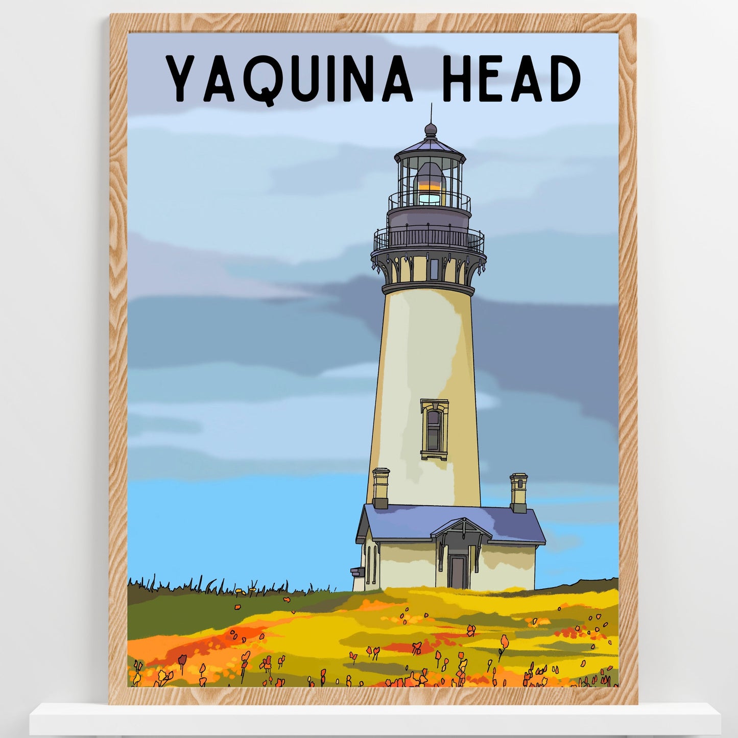 Yaquina Head Lighthouse Poster - Oregon Coast Travel Print