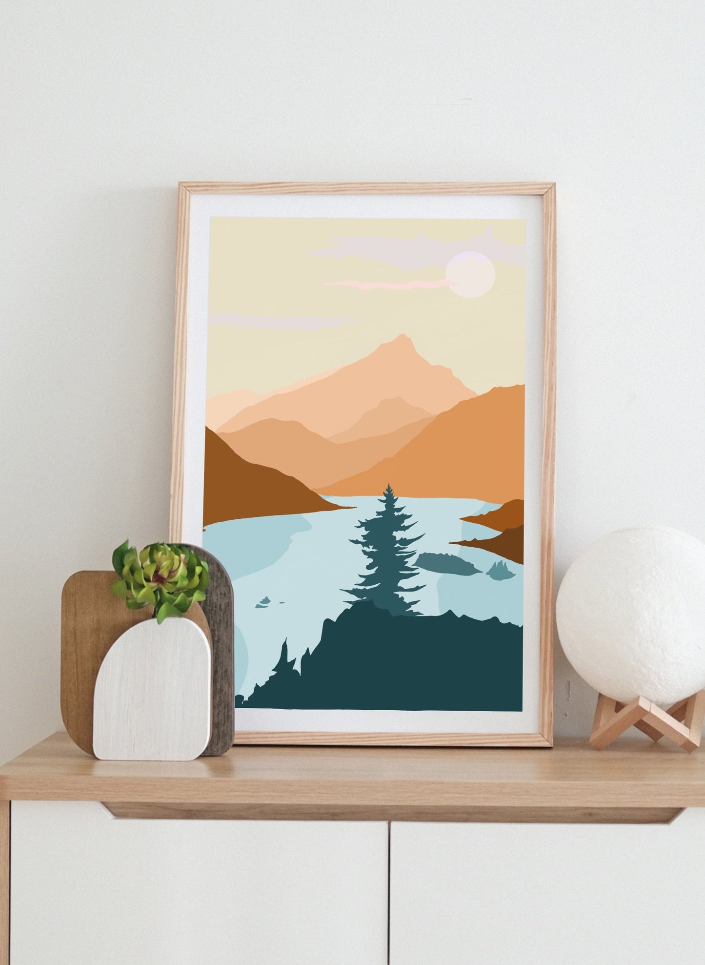 Mountain Landscape | Graphic Art Print in Multiple Sizes
